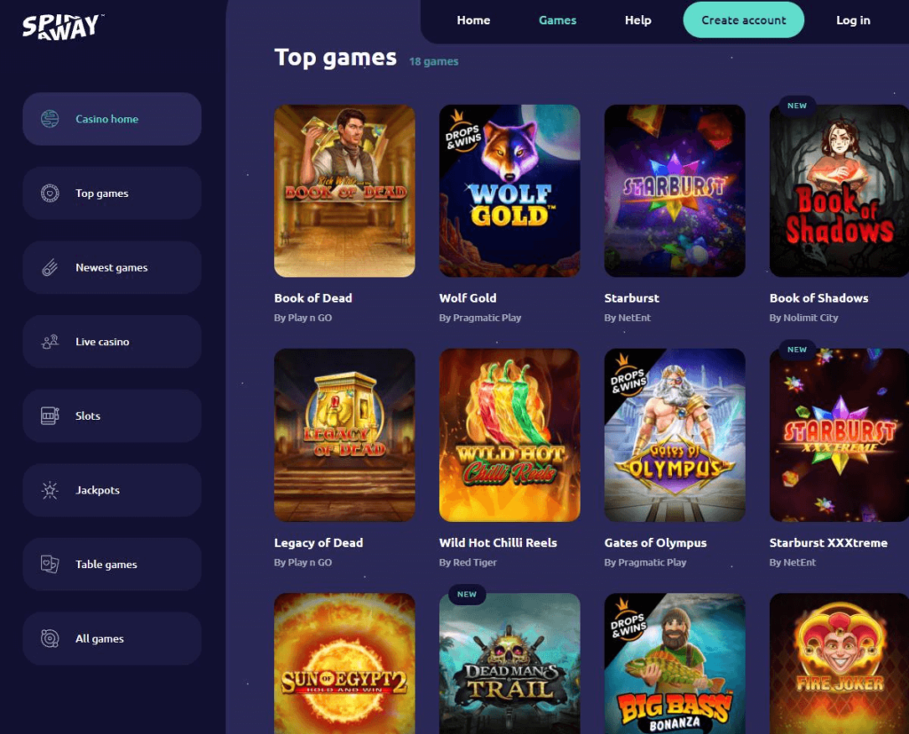 Spin Away casino games